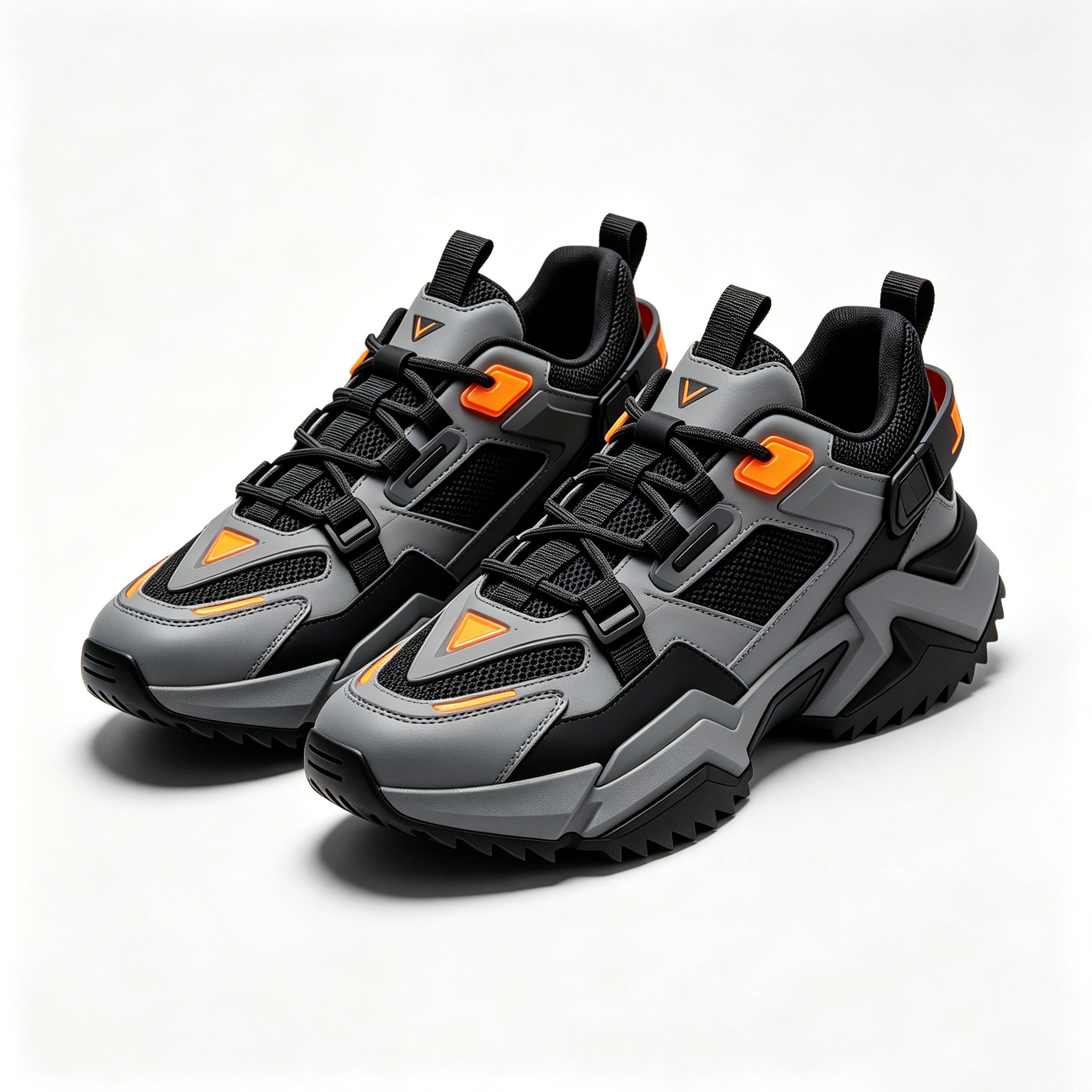 RIY Tactical Trail Sports Shoes for Men| Grey Black Orange- 42 size