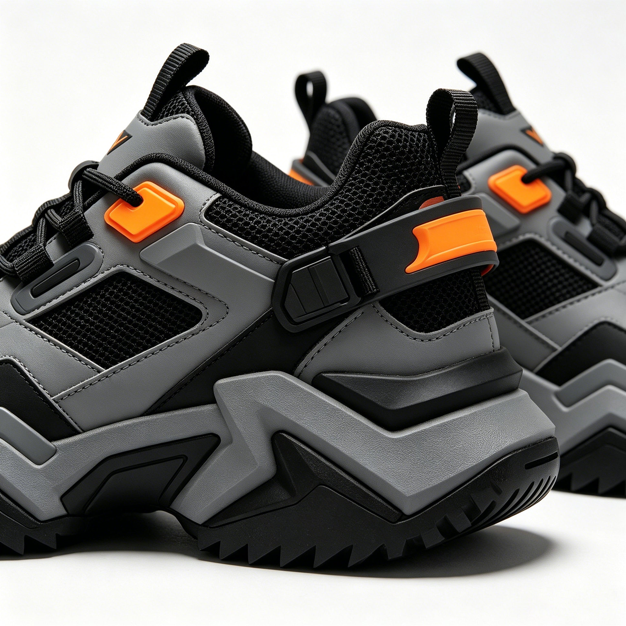 RIY Tactical Trail Sports Shoes for Men| Grey Black Orange- 42 size